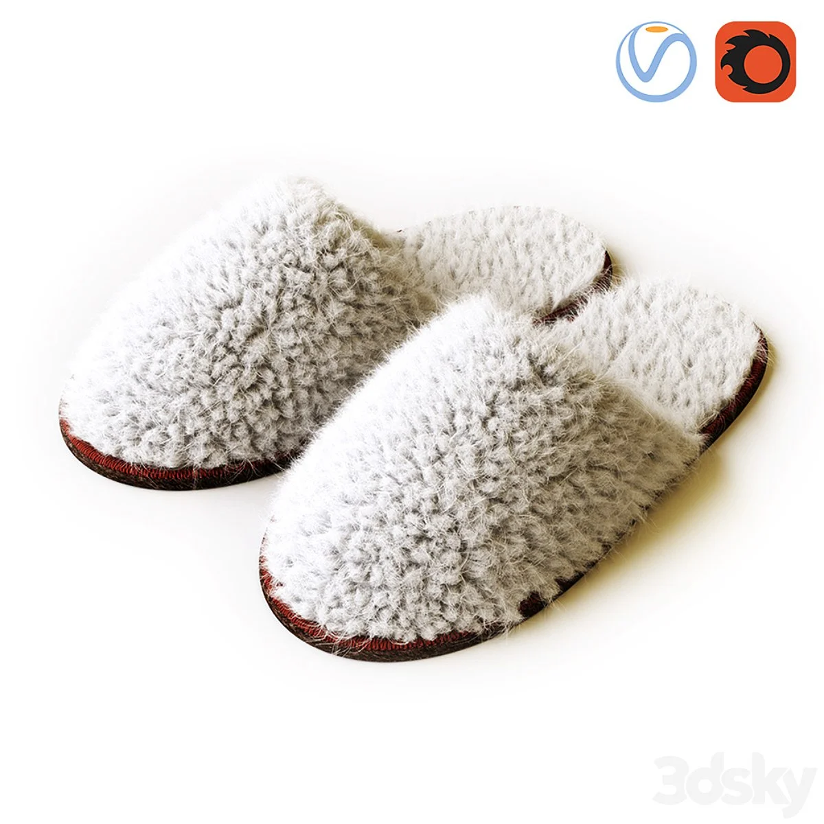 Fegen slippers, white